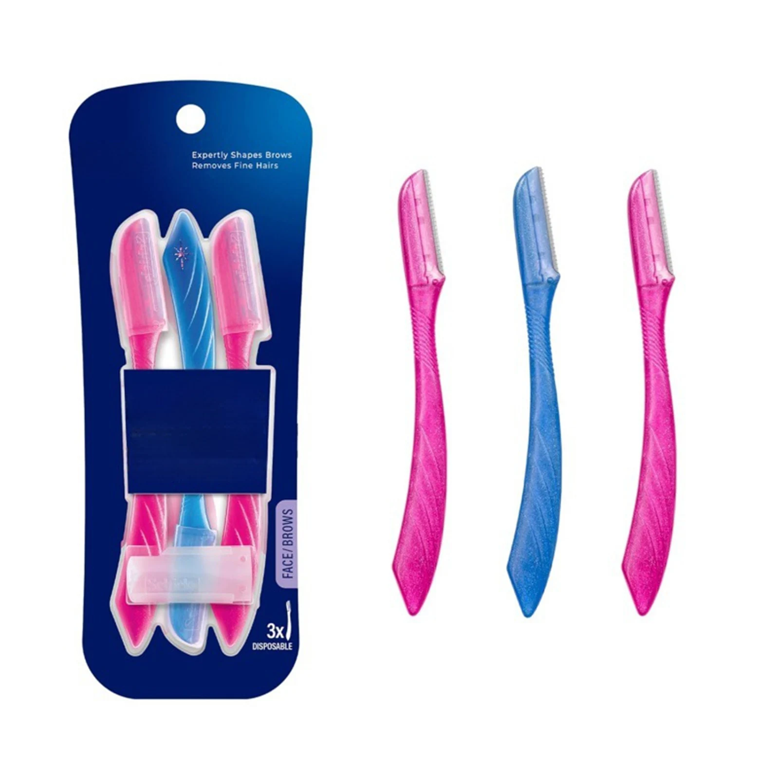 Brow Razor 9ct - Maquinillas de afeitar profesionales para cejas para mujeres y hombres, removedor de vello facial y herramienta de dermaplaning, exfoliante Peach Fuzz - S