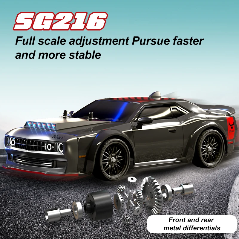 ZNLYRION SG216MAX PRO 4WD RC Drift Auto 1:16 Maßstab 70KM/H 2,4G Ferngesteuertes Bürstenloses Rennauto Mit LED-Lichtern für Erwachsene