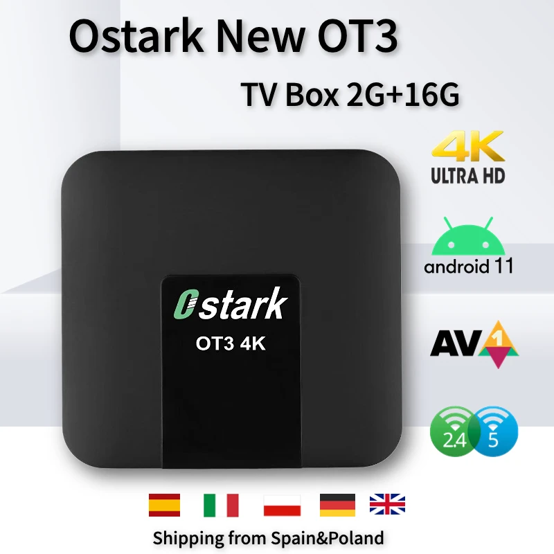 Osark OT3 Stalker-Android 11.0 dula wifi 2.4g + 5g, av1 2G + 16G, STALKER box usb 2G + 16G support 4k shipping from Spain NO APP added only TV-box