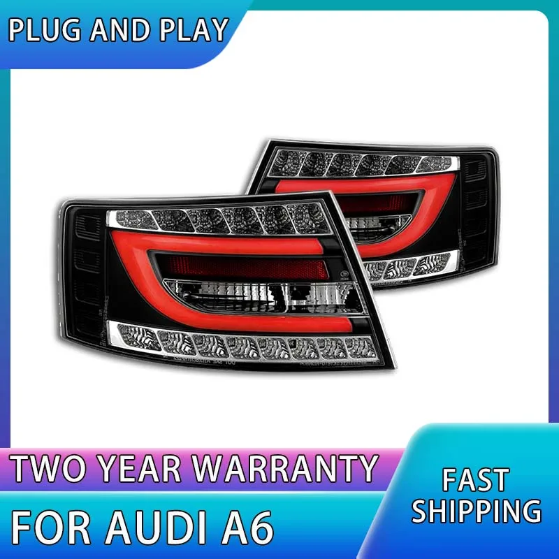 

Car Styling For A6 A6L 2005-2008 C6 LED Dynamic Taillight Rear Fog Lamp Turn Signal Highlight Reversing and Brake Clean Black