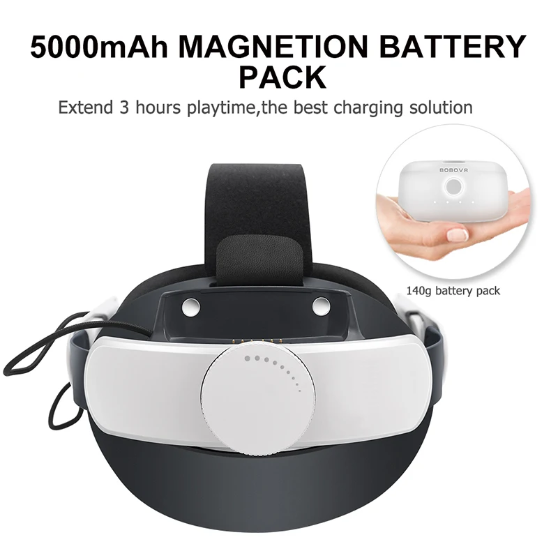 BOBOVR M1 Plus ремень на голову с аккумулятором, F2, обновленный, активный, воздушный, лицевой кожаный коврик для Meta Quest2 Fan Elite ремешок для усиленной поддержки