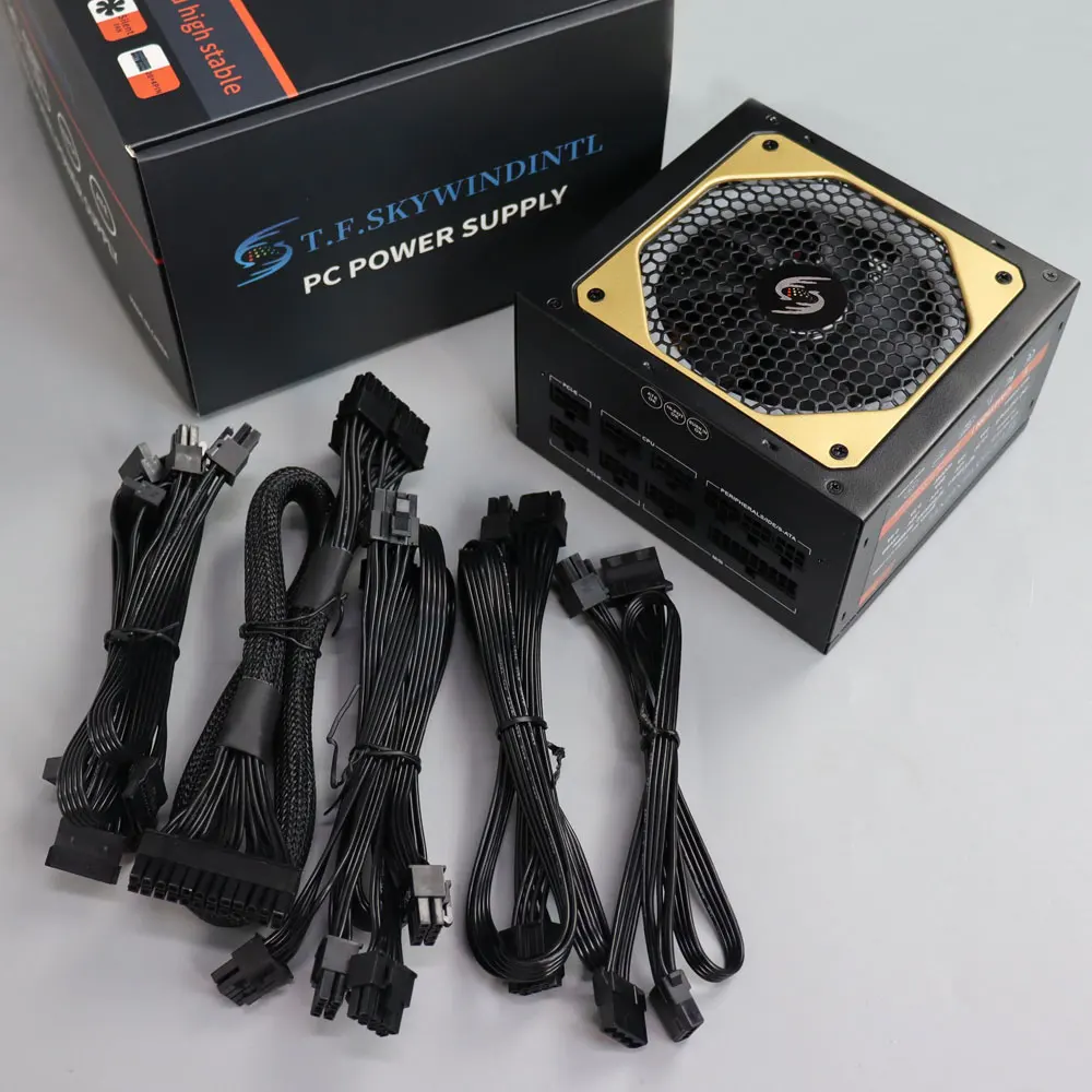 T.F.SKYWINDINTL 1000 watt PC Power Supply 1000W Fully Modular ATX Computer PSU For ATX Desktop Gamer Power Source