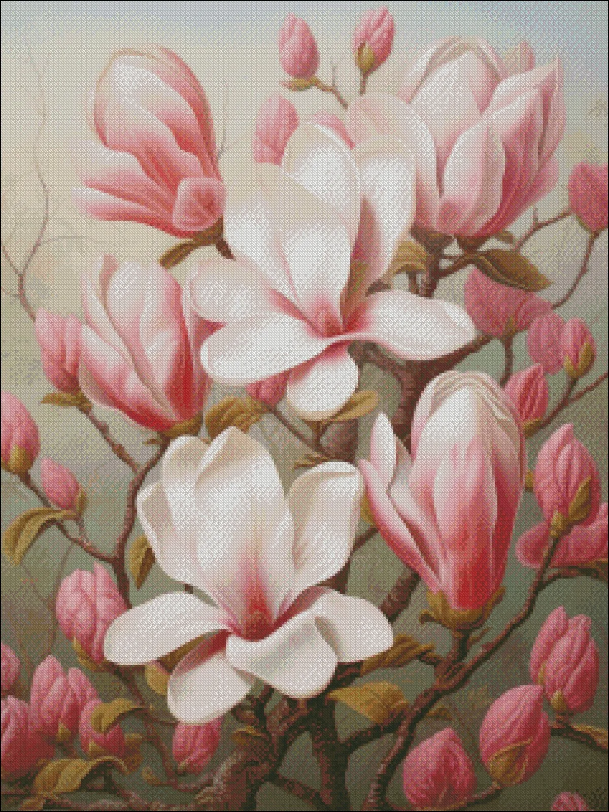 Embroidery Counted Cross Stitch Kits Needlework - Crafts 14 ct DMC Color DIY Arts Handmade Decor - Magnolias in Bloom