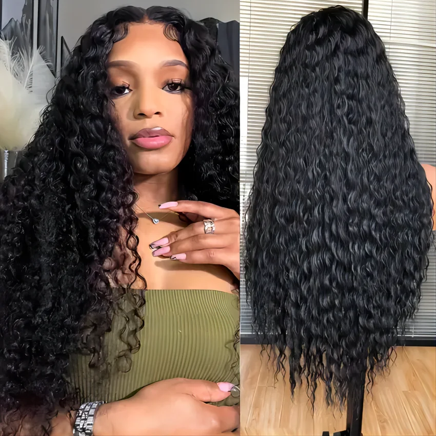 Perruque Lace Front Wig Deep Wave Naturelle Bouclée, Cheveux Humains, 13x6, 13x4, Pre-Plucked, pour Femme