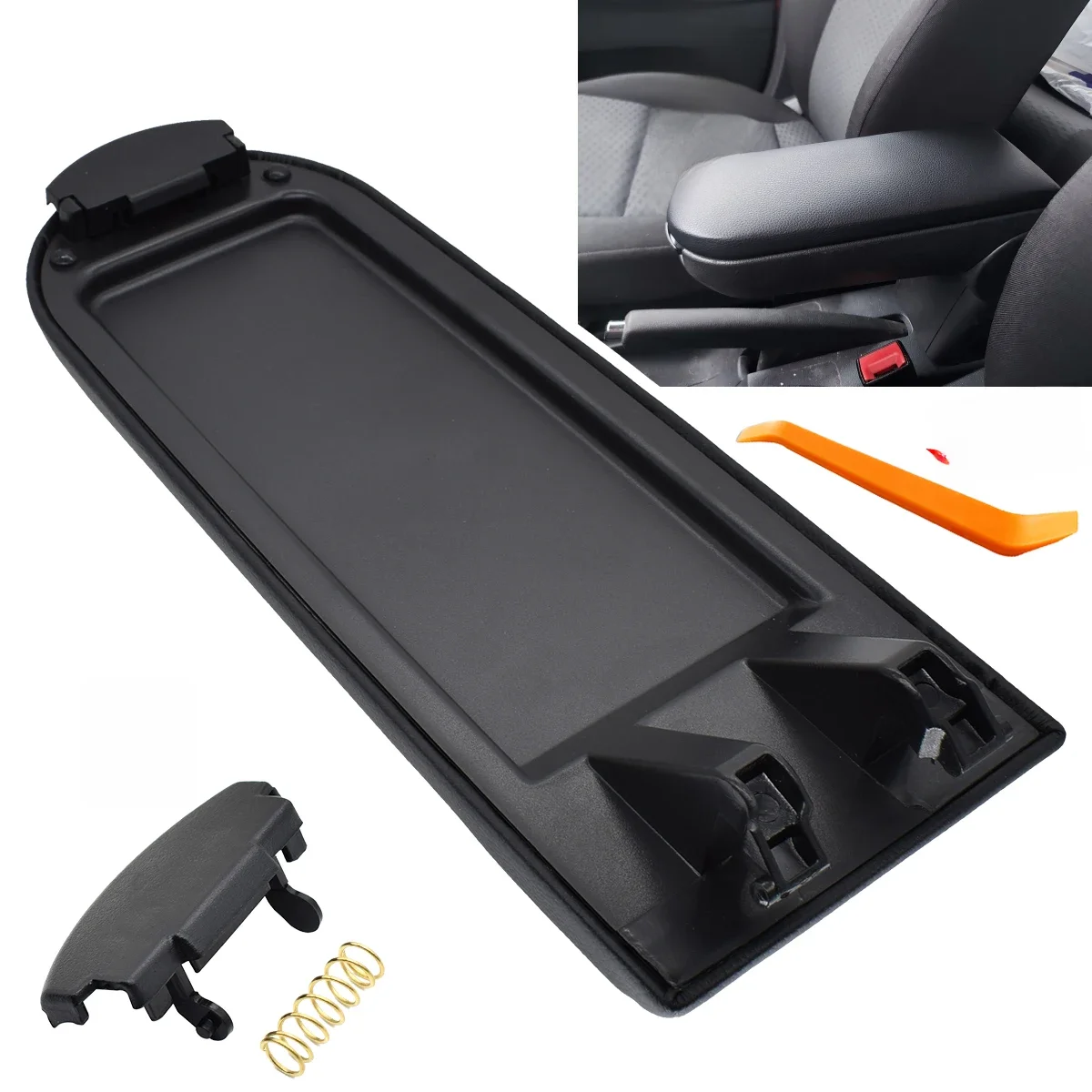 Couvercle d'accoudoir de voiture, couvercle de loquet, Console centrale, Clip de verrouillage central, capuchon d'accoudoir en cuir PU pour Skoda Octavia Fabia Roomster Rapid