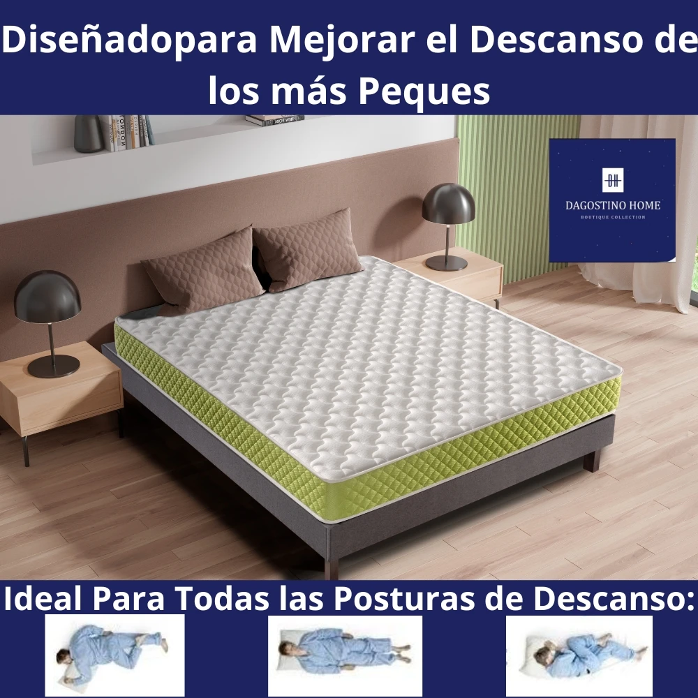 Colchón Viscoelástico Especial Niños, Todos los Tamaños | Ortopédico y Adaptable | Alivio Puntos de Presión con 7 Zonas Confort