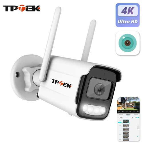 Cámara IP de 8MP 4K Wifi inalámbrica 5MP AI detección humana iCSee CCTV Bullet vigilancia en exterior protección de seguridad cámara de vídeo