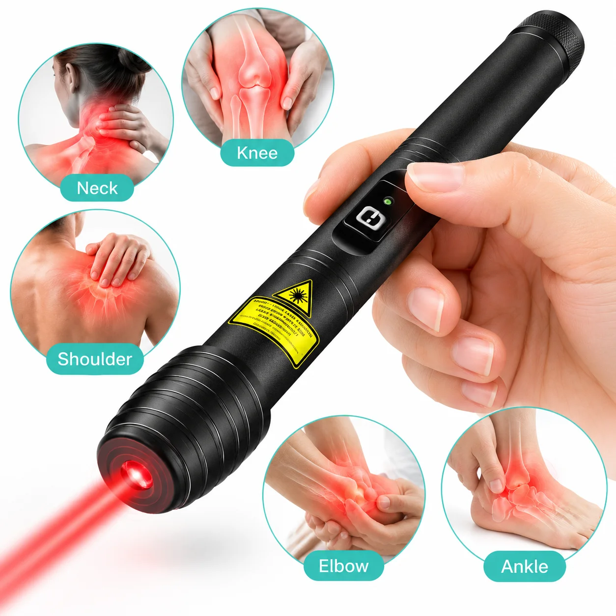 GOVW Low Level Laser Therapy Device LLLT Laser Pen 808nm 200mW 1Diode Handheld for Knee Pain Sports Injuries Tendonitis Sciatica
