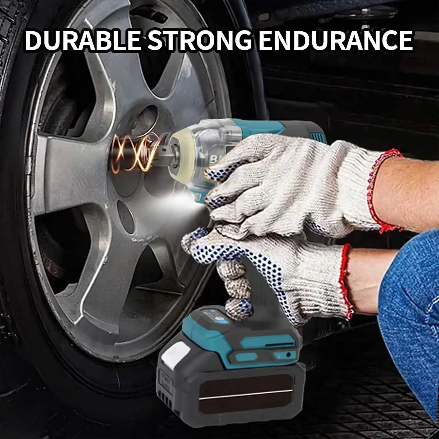 Taladro Eléctrico de Alto Torque de 1200 N.M, Llave de Impacto Eléctrica sin Escobillas de 1/2 Pulgada, Llave de Alto Torque para Baterías Makita
