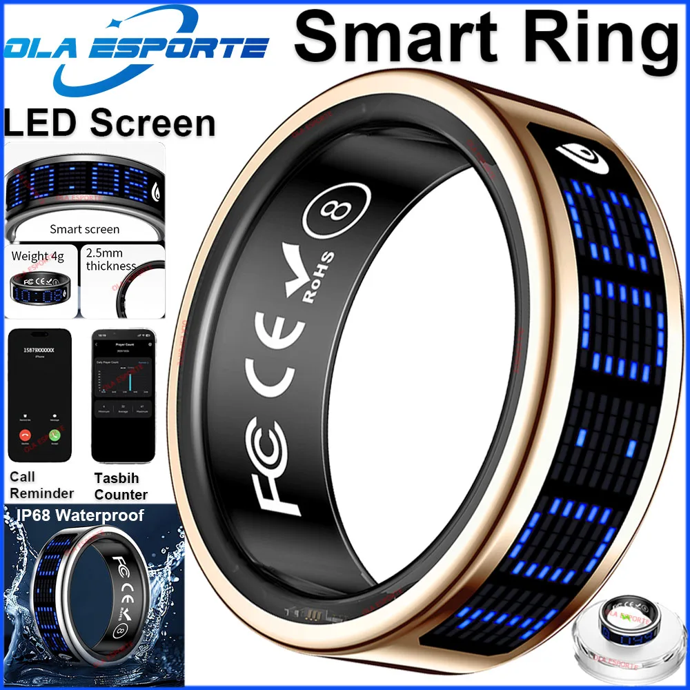 Smart LED Health Ring with Call Reminder