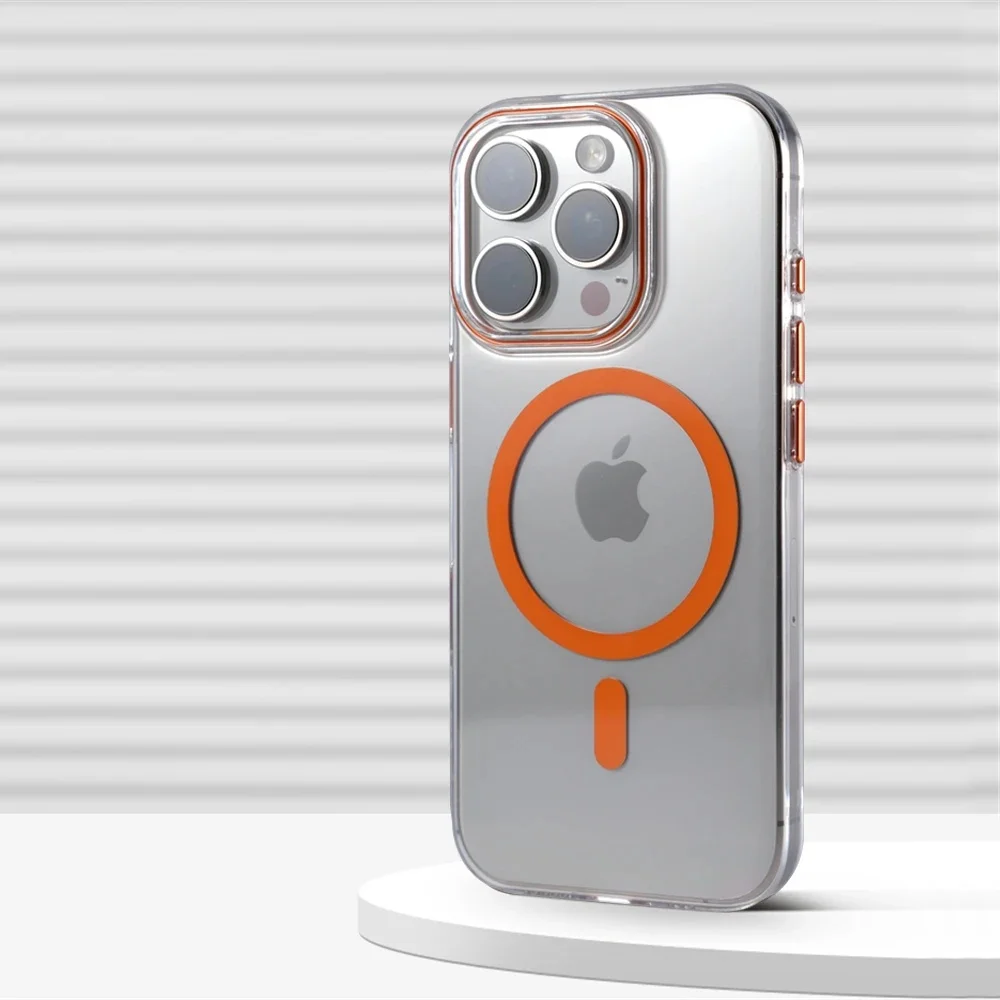 Ultradünne magnetische kabellose Lade-transparente HD-Hülle für iPhone 17, 16, 15, 14 Plus, 13, 12, Pro Max, Magsafe, klare, harte, schlanke Abdeckung