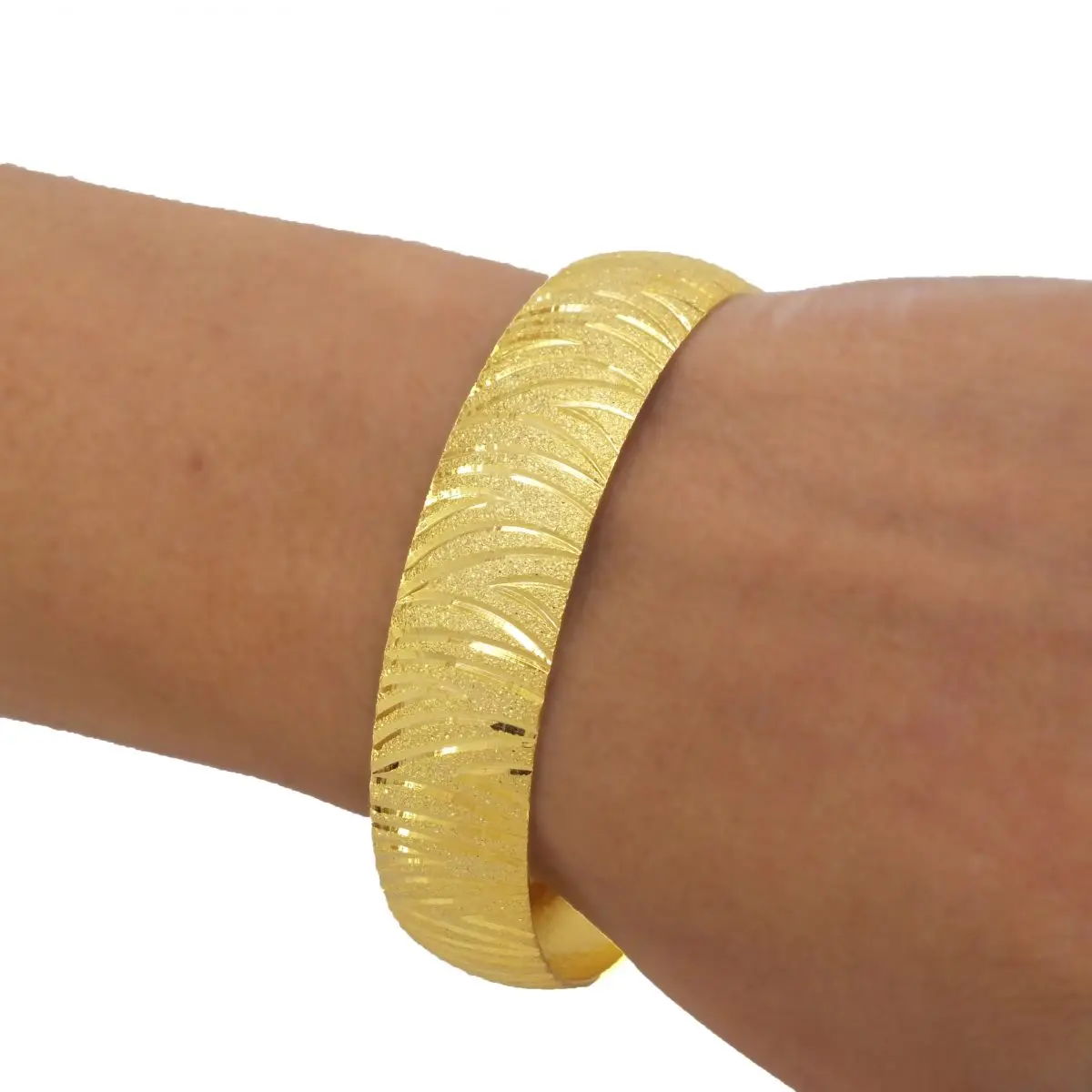 22กะรัต1.5ซม. สร้อยข้อมือทองคำชุบด้วยเท้าห่านกำไลหนา15มม. สุดหรูกำไลข้อมืออินเดียงานแต่งงานแอฟริกันชาวอาหรับเอธิโอเปีย