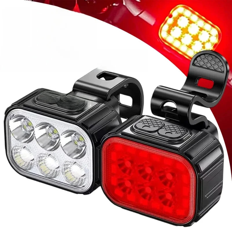AliExpress BUCKLOS 6 LED Bicycle Rear Light 1100mAh Bike Front Light LED Waterproof Bicycle Lamp USB Rechargeable Mtb 12 Modes Bike Taillights