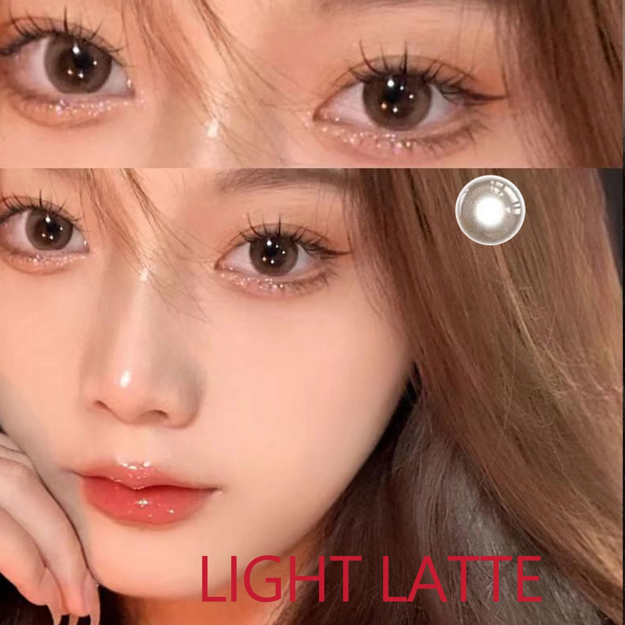 Coslens 14.00mm Eye Color Soft Contacts Lenses for Women Men Accessories линзы для глаз цветные Light Latte