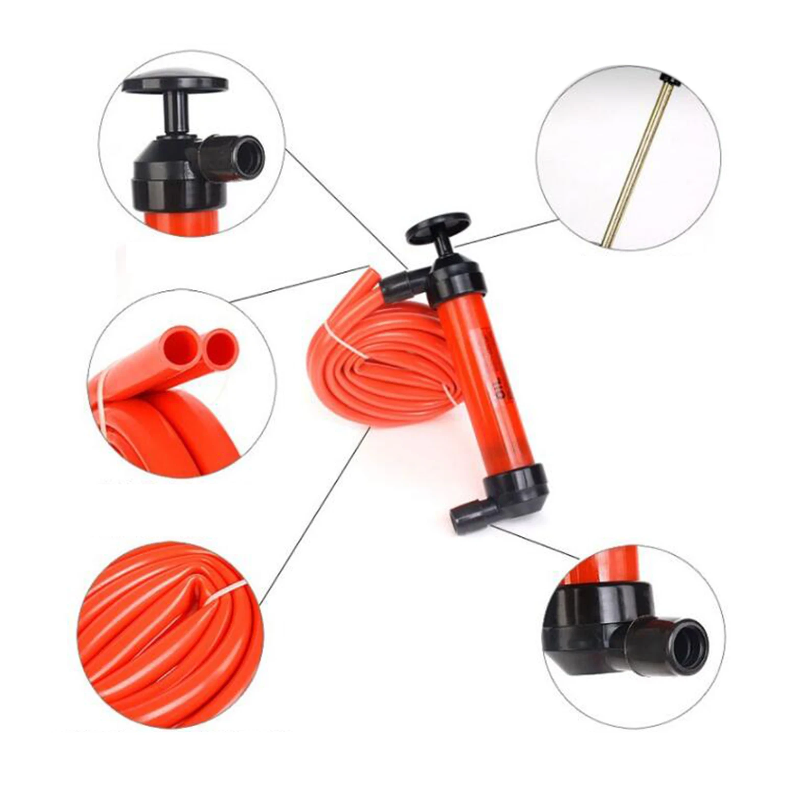 Kit pompa a sifone manuale Estrattore carburante 200cc Strumento di aspirazione Pompaggio olio Trasferimento gas liquido Ventosa Trasferimento carburante Kit pompa di gonfiaggio