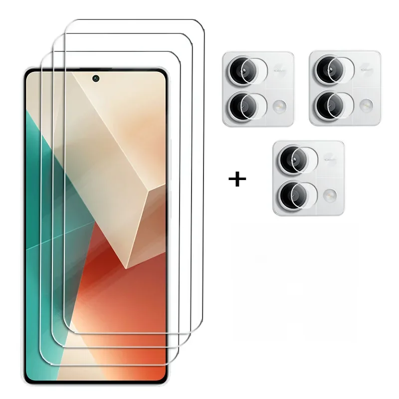 6in1 pour Xiaomi Redmi Note 13 5G verre trempé écran verre Redmi Note 13 Pro protecteur d'écran lentille Film Redmi Note 13 Pro