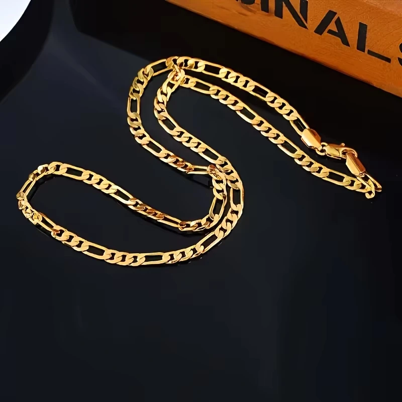 Men's Trendy Gold-Plated Necklace | Fashionable Style, Copper Material