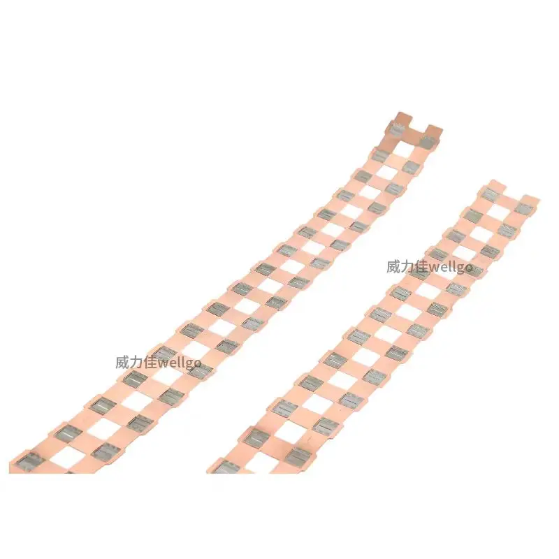 WELLGO 1PCS Spot Supply of High-purity 33140 Battery Connector Copper Plated Strip Square Spacer 2P 34.5mm Copper Nickel Busbar view 5