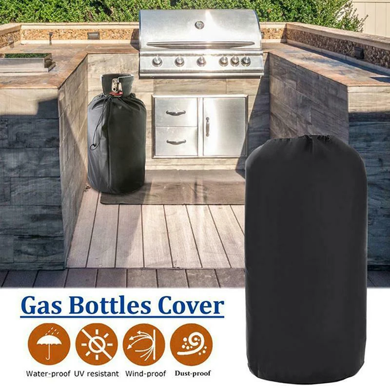 1PCS Oxford Cloth Gas Tank Cover for Outdoor Camping Small Propane Bottles Waterproof Dust-Proof UV-Proof Black Protective Cover