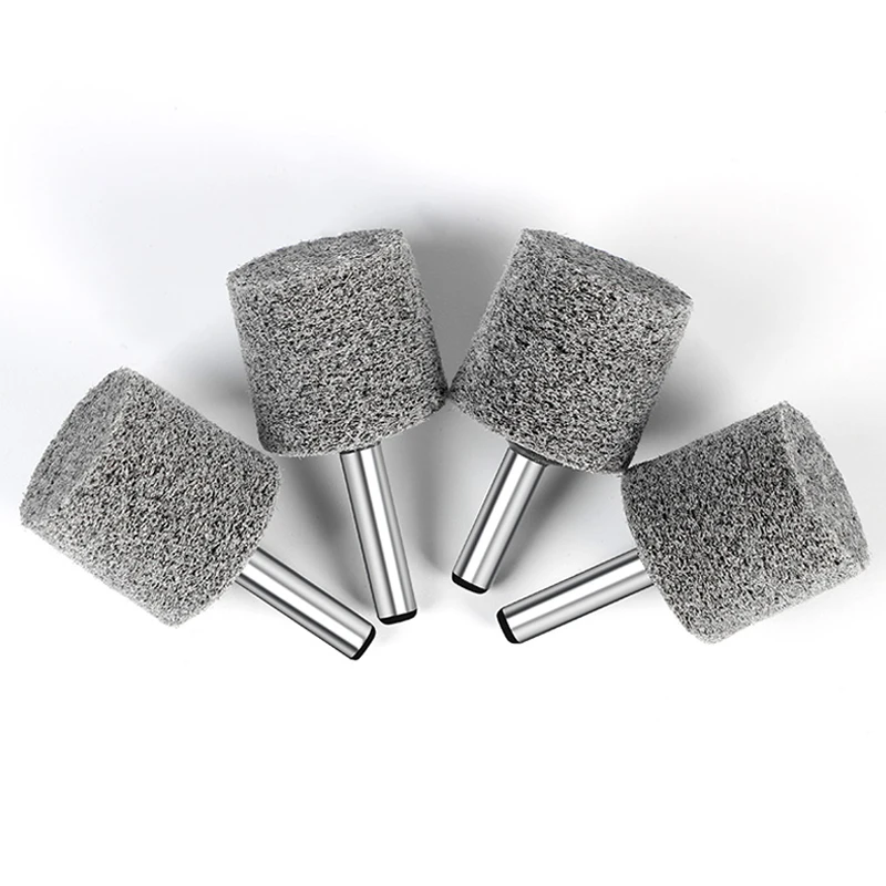 6mm Shank 20 25 30 40mm Grey Nylon Fiber Polishing Wheel Grinding Head Buffing Wheel Mounted Point Grinder Rotary Tools