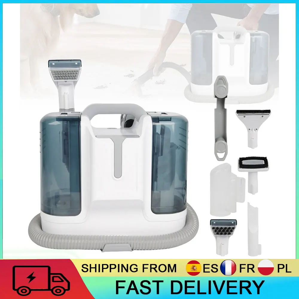 Nettoyeur de tapisserie portable 450W, aspirateur sec et humide, nettoyeur de canapé, machine portative pour la maison, la voiture, le bureau, nettoyeur de taches, éliminateur de taches d'animaux