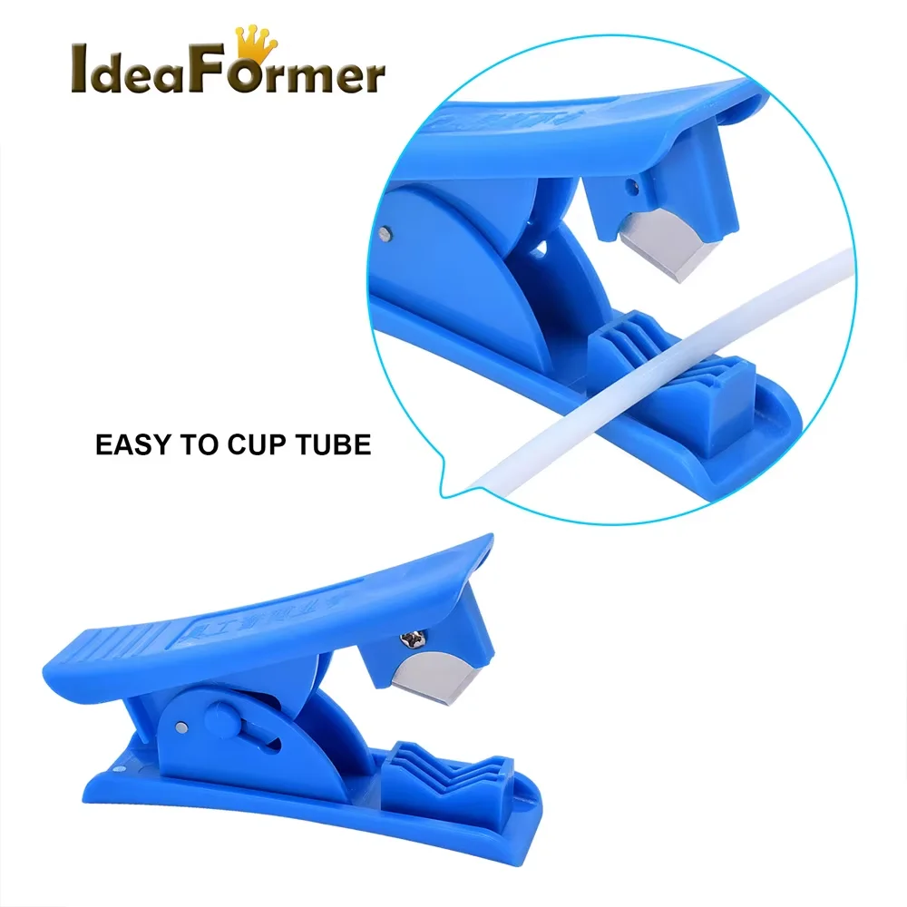 1 PTFE Bowden Tubing (1m/Each Blue) for 1.75mm Filament with 2Pcs PC4-M6 Fittings and 2Pcs PC4-M10 Pneumatic Fittings