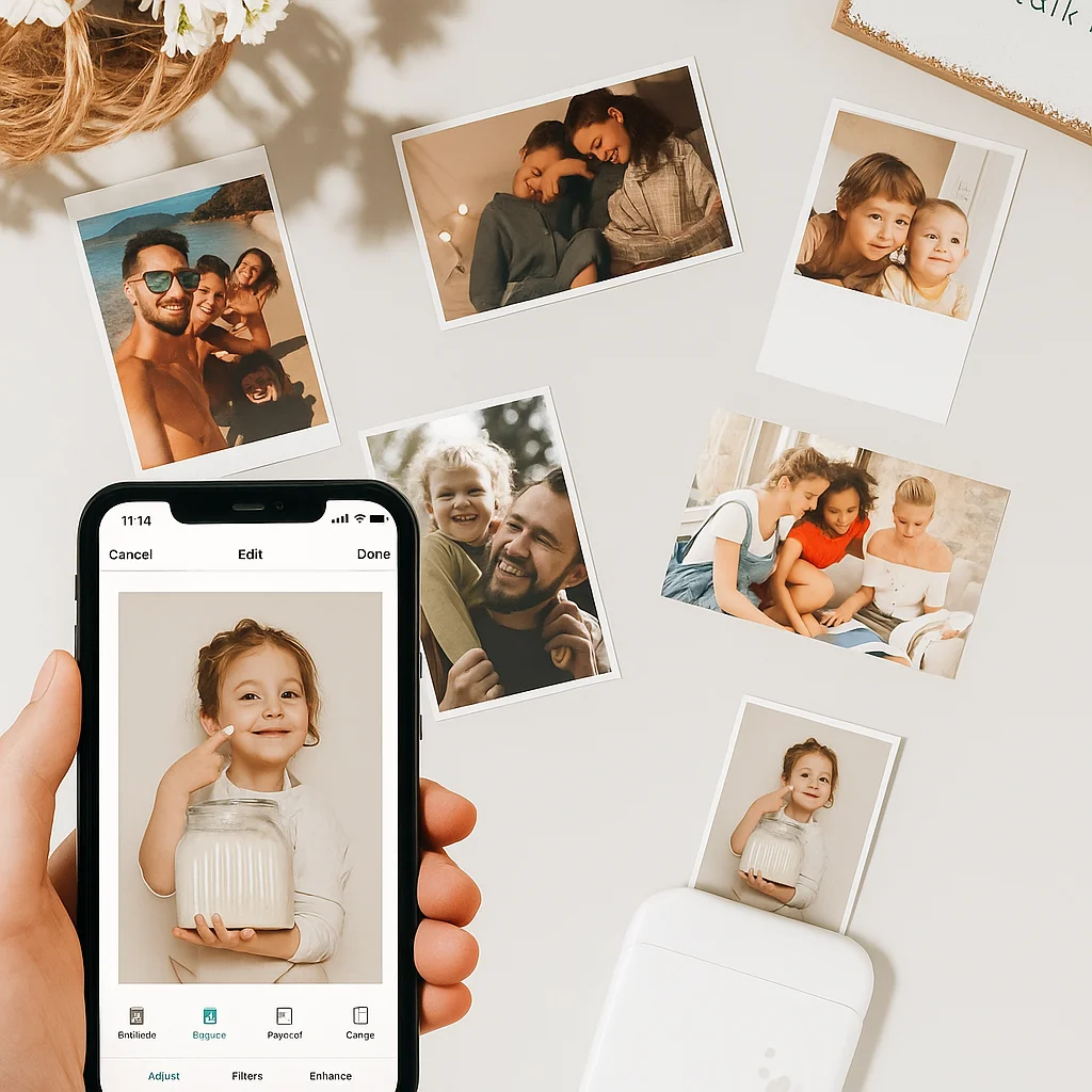 Liene Pearl K100 2×3″ Pocket Photo Printer Wireless ZINK Ink-Free Bluetooth Mini Instant Printer +50 Sheets Sticker Photos Whit