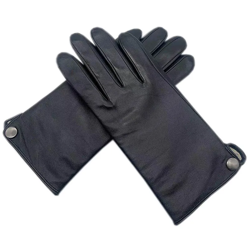 Men's genuine leather winter gloves fashionable and warm new wool lining driving and cycling winter men's sheepskin gloves light