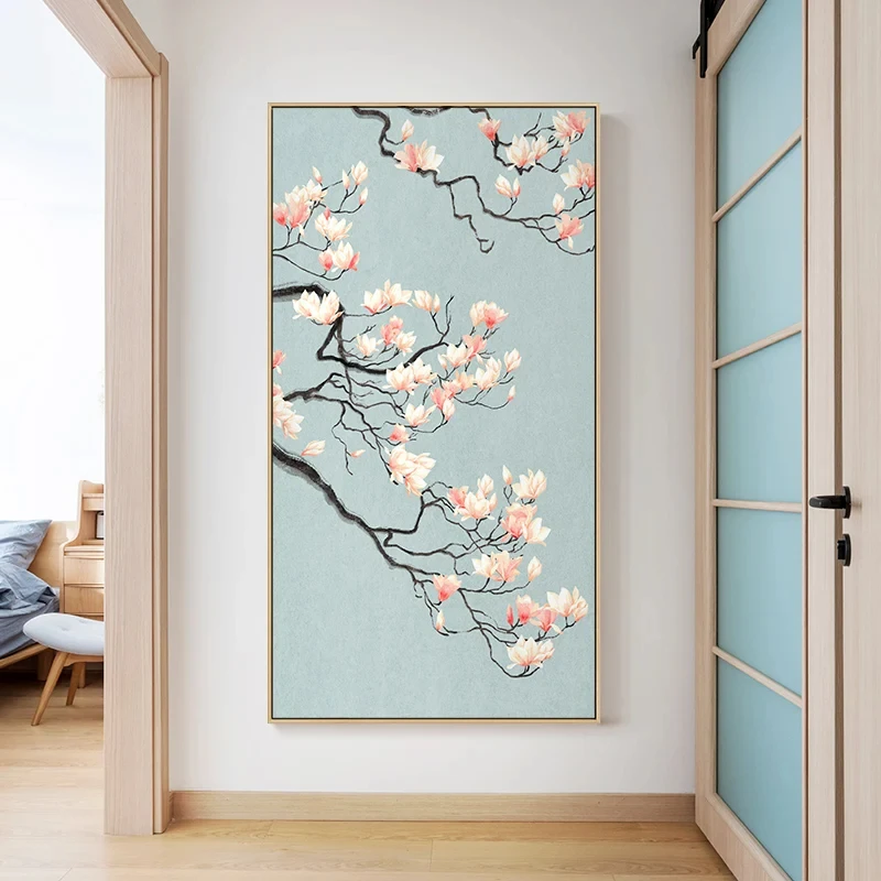 

New Chinese Flower Canvas Painting Posters, Print Traditional Decor Wall Art Pictures for Living Room Bedroom Decor Unframed