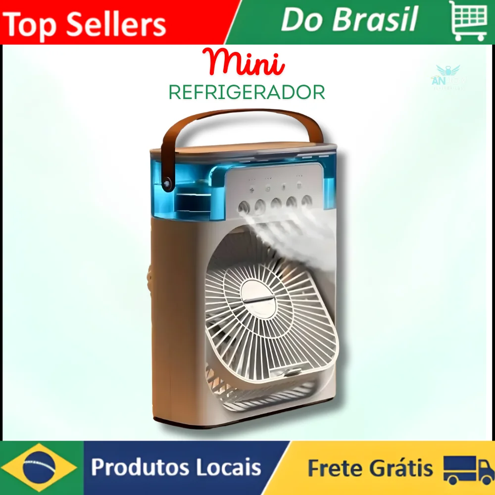 Mini Ar-Condicionado Portátil com Nebulização - Climatizador e Ventilador de Mesa Refrigerador de Ar Sortido