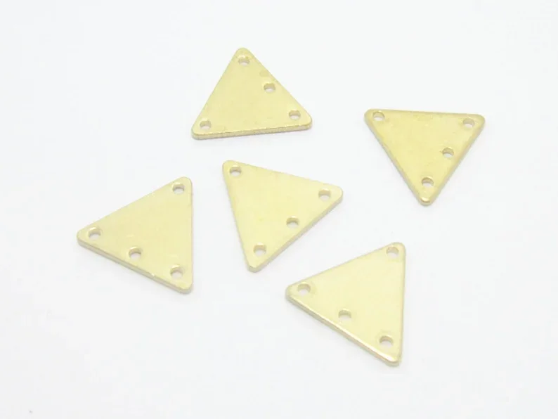 100pcs Brass connectors, Triangle brass charms, 13x11mm, Earring accessories, Brass findings for Jewelry making - R668