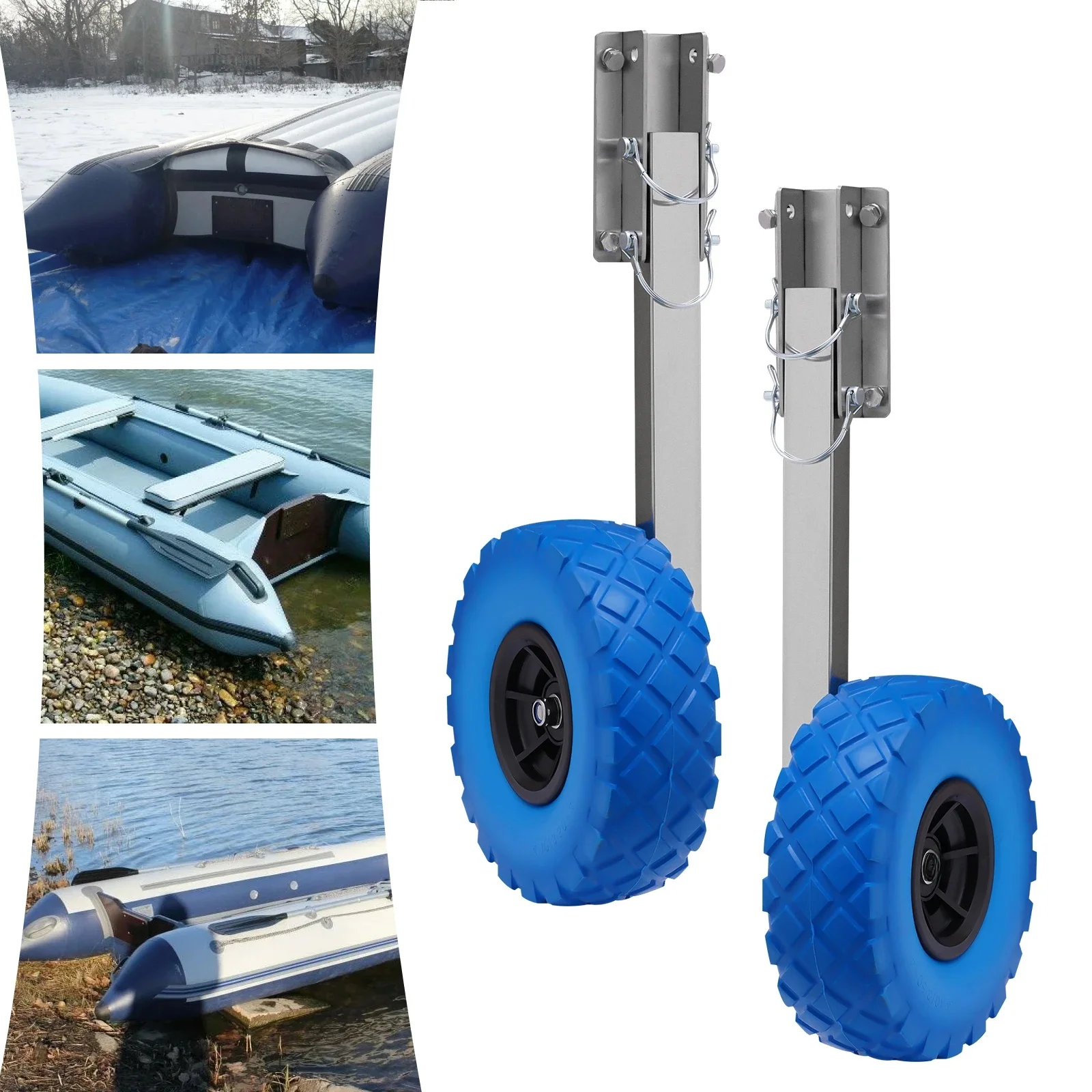 Opblaasbare Boottrailer Wielset Dolly Boottrailers Lanceringswielen voor opblaasbare boot Rubberboot Jacht Tender Raft - afbeelding 2