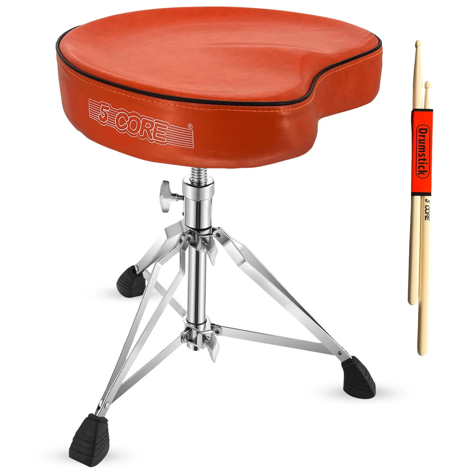 

5 Core Drum Throne Padded Guitar Stool Saddle Drummer Seat for Adults & Kids DS CH ORG SDL HD