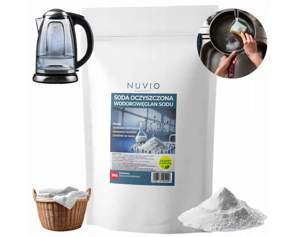 SODA PURIFIED bicarbonato de sodio 5Kg puro natural NUVIO