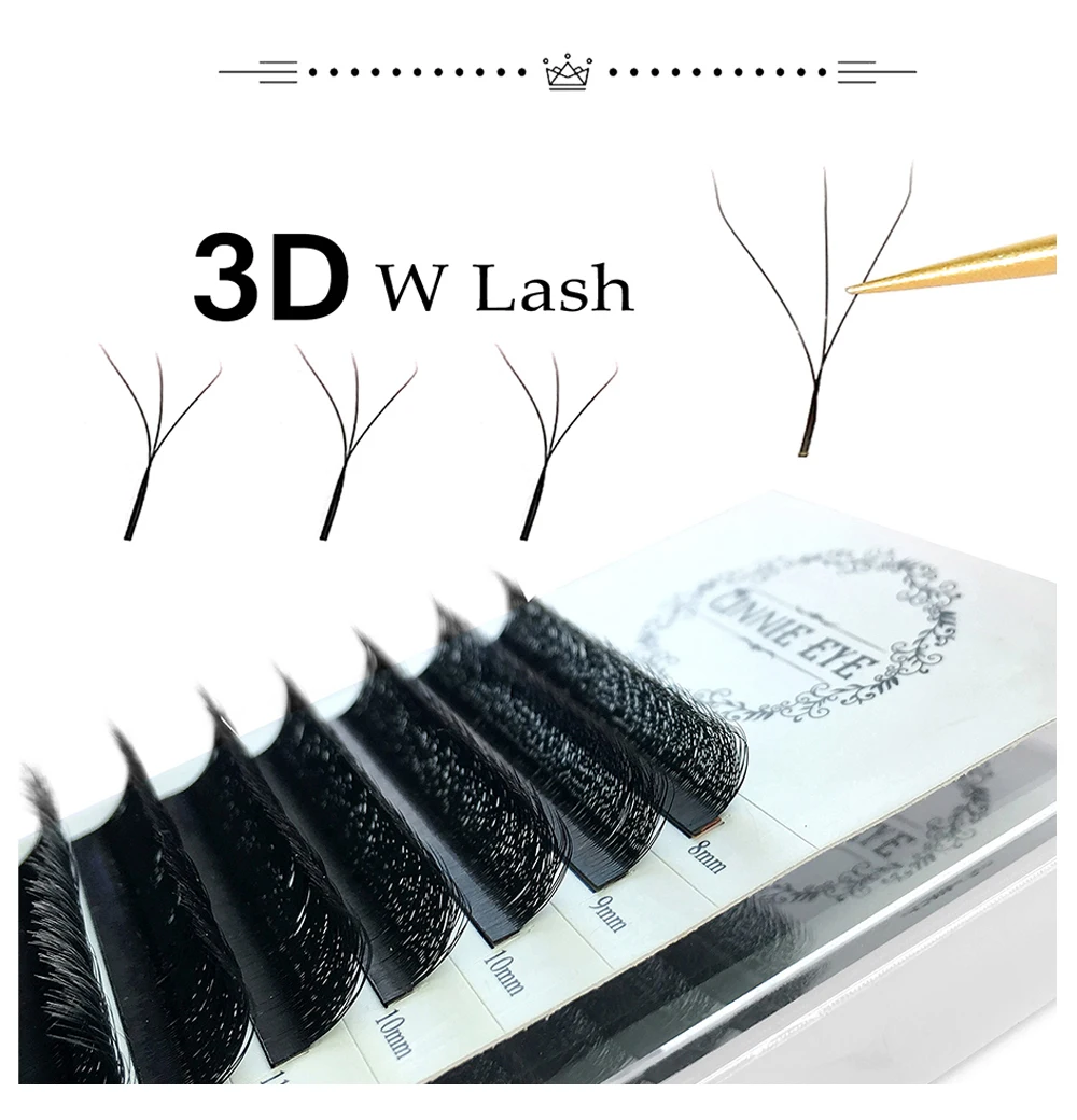 Cilios 3D W Wimpernverlängerungszubehör, 4D W Y-förmige Wimperncluster, vorgefertigte Volumenfächer, natürlicher Nerz, individuelle Bündel, Locken C/D – Detail 2