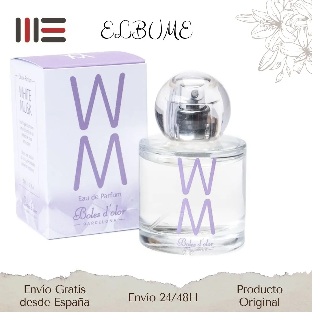 Cologne and perfumes WHITE MUSK boles d' smell Eau de Parfum 50 ml a feminine and crystalline fragrance, velvety, transparent, which is hardly visible. Predominant note of white musk.