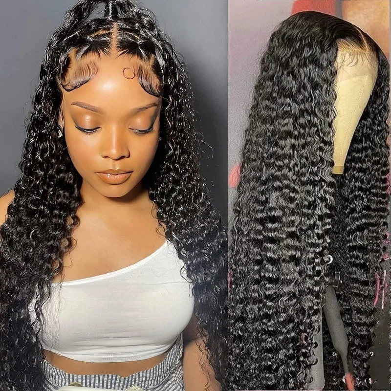 13x6 Curly lace front human hair wig 13x4 HD Transparent lace Frontal 100% Human Hair Wigs glueless Brazilian Wigs 30 40 Inch