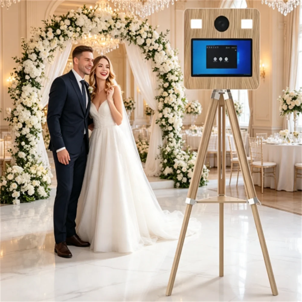 Photomaton portable Magic Mirror, photomaton avec écran tactile de 15,6 pouces et appareil photo reflex numérique, expédié depuis l'UE, avec valise de transport, adapté aux mariages et aux fêtes d'anniversaire