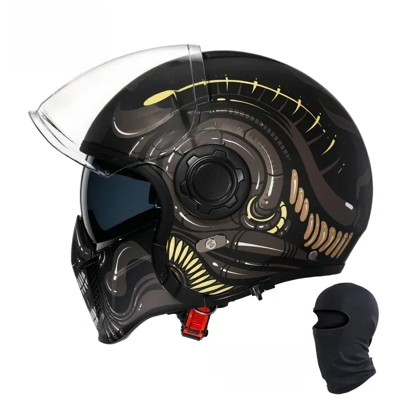 Modulaire Motorhelm Volledige Gezicht Open Gezicht Retro Helmen DOT ECE GOEDGEKEURD CYRIL OP12A Capacete De Moto Masculino - afbeelding 2