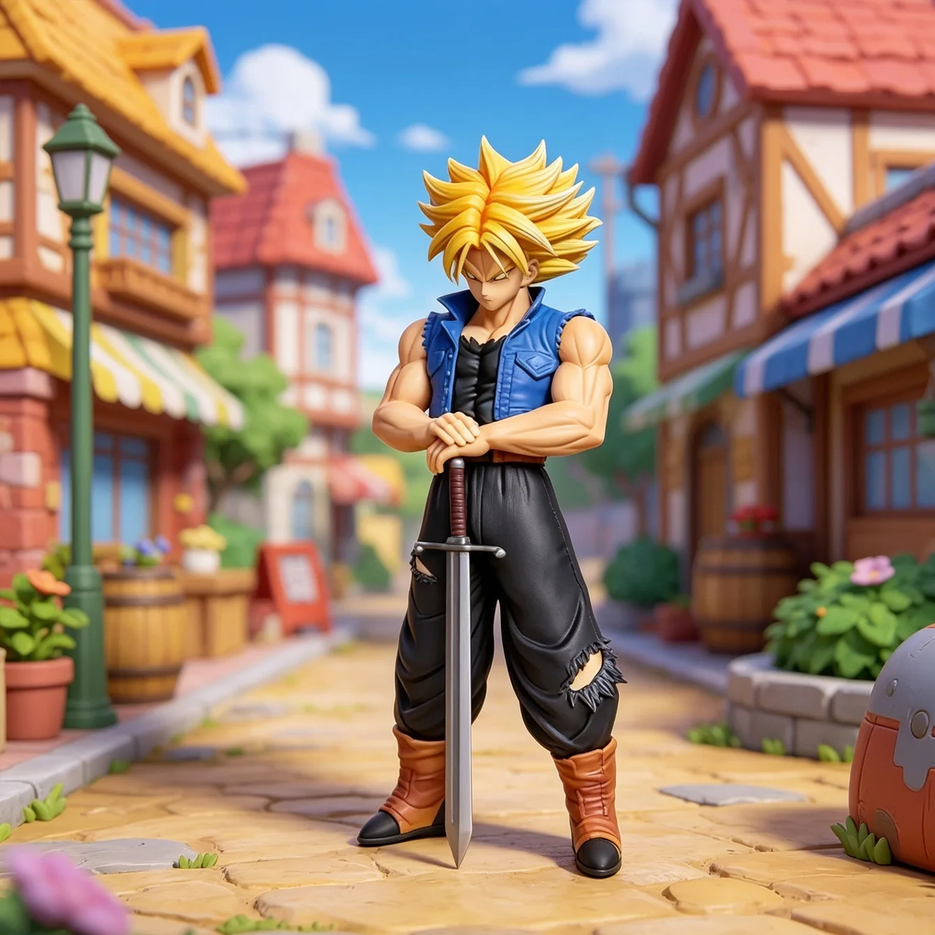 Z Future Trunks Super Saiyan Sammelfigur Detaillierte PVC-Statue mit Schwert Anime-Modell für Ausstellung & Sammlung