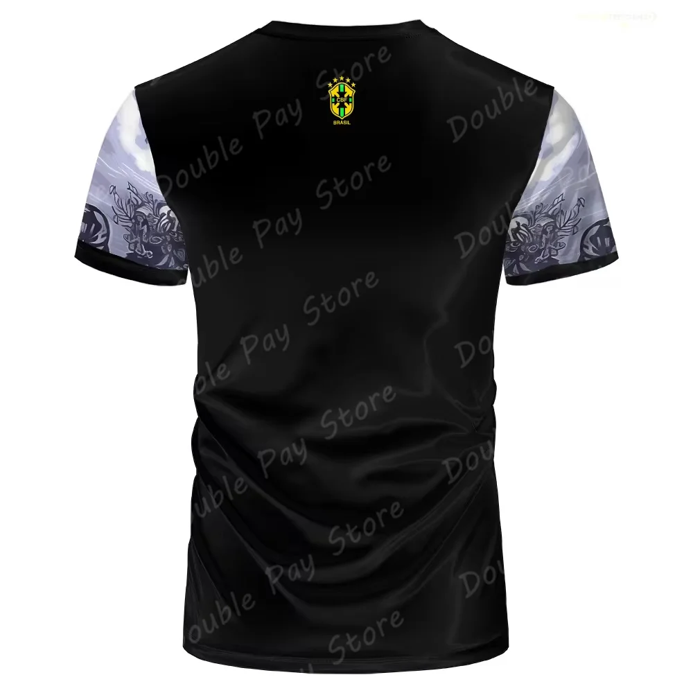 Men Short Sleeve Tee Soccer Training Clothing Brazil Special Edition Football Jersey Arrival Black Gray Adults Kids T-shirt Tops