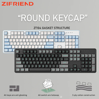 ZIFRIEND ZT104 Gasket Structure Mechanical Keyboard 104 Keys Wired Keyboard Type-C USB Support Hot Swap LED Gaming Keyboard