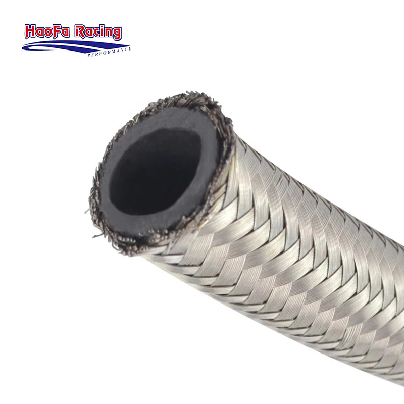 

1M AN4 AN6 AN8 AN10 AN12 Universal Braided Fuel Hose Stainless Steel Oil Fuel CPE Rubber Hose Car Cooler Pipe Line 6an 8an