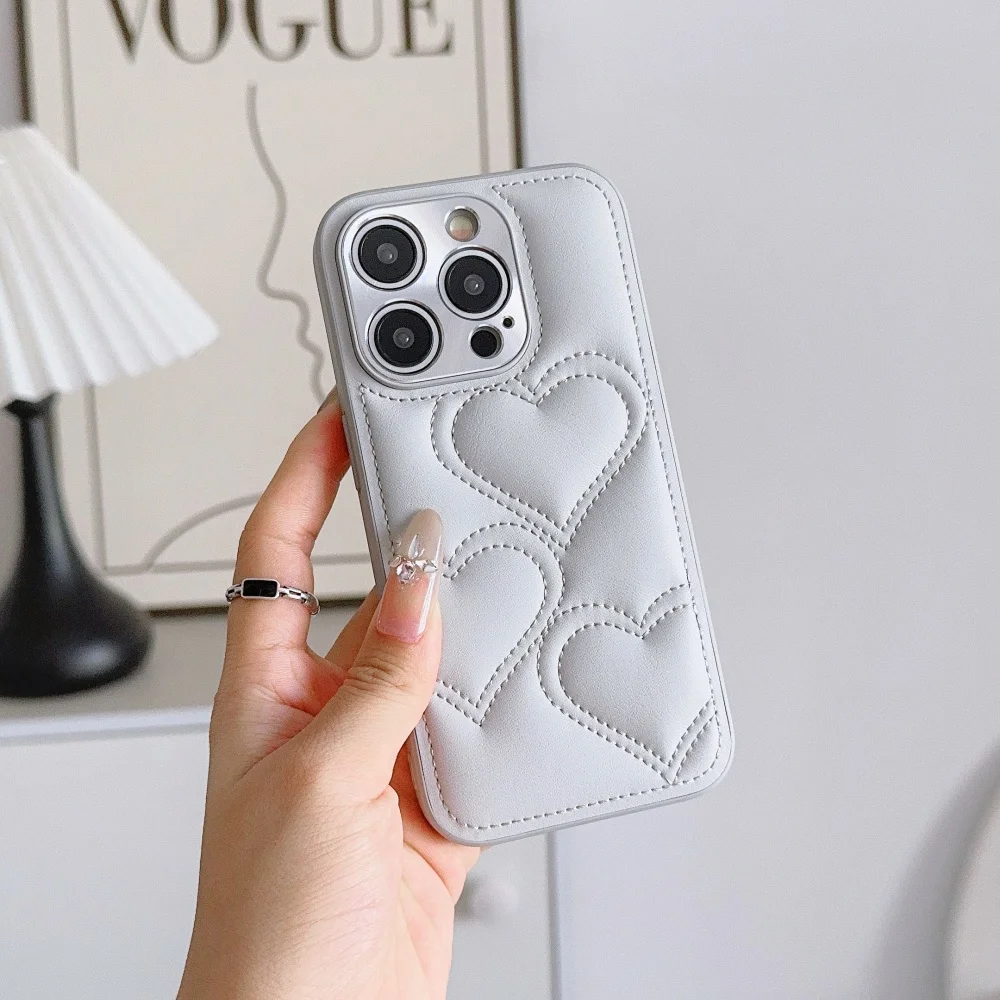 Custodia per telefono Xiaoxiangfeng in tinta unita Love, adatta per iPhone 14/15/16/17 Pro Max, nuova custodia protettiva semplice antiurto