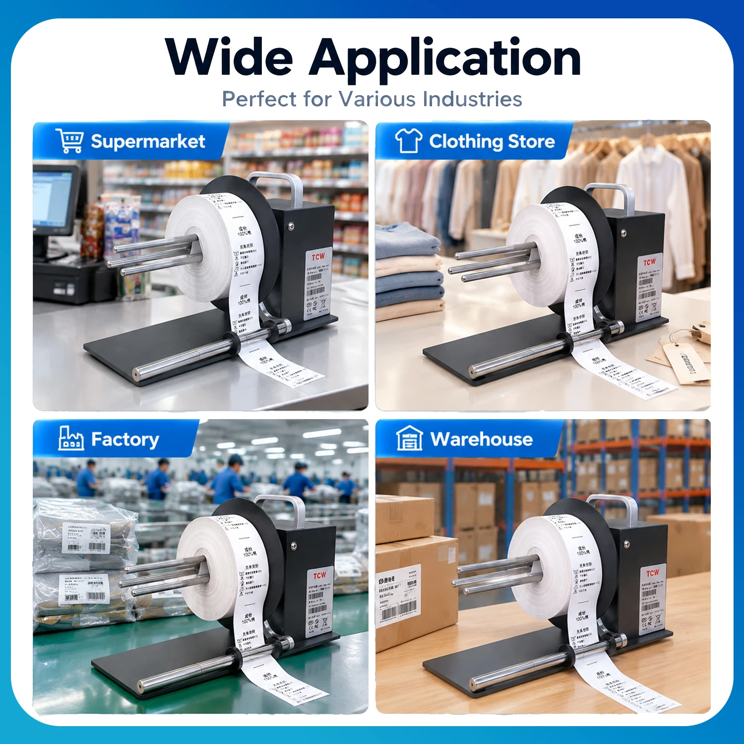 X110 Automatic Label Rewinder 2-Way High-Speed Coreless Thermal Self-Adhesive Barcode for Label Printer Packaging Line