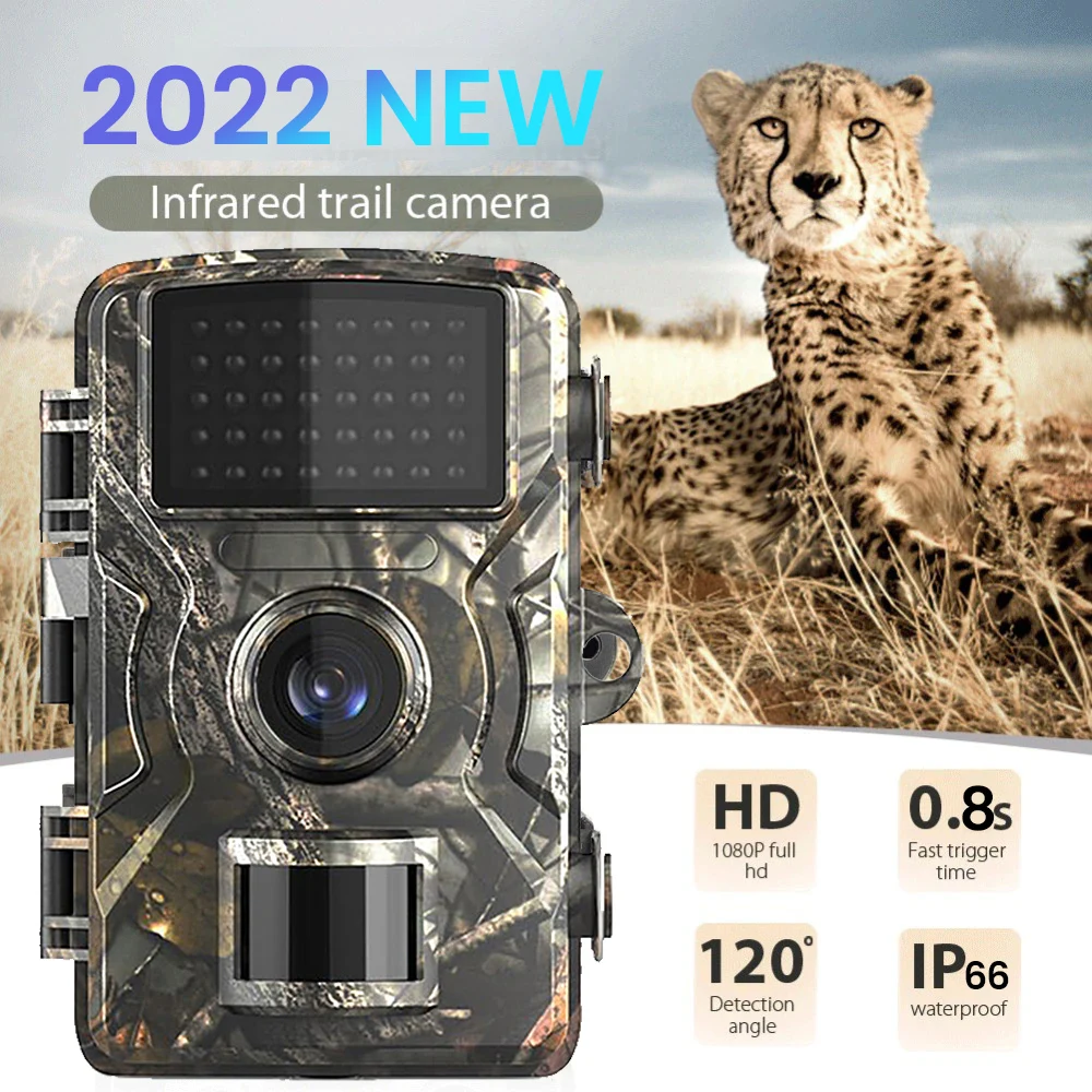 4K HD Wildlife Mini Trail Camera IP66 Waterproof 16MP 1080P Infrared Night Vision Motion Activated Hunting Trap Game Outdoor