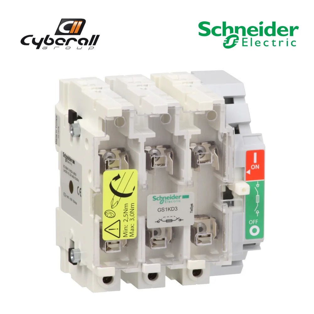Schneider Electric-Cyberall-fuse sectioner switch block 3 pole 125A NF C, 22x58mm reference: GS1KD3