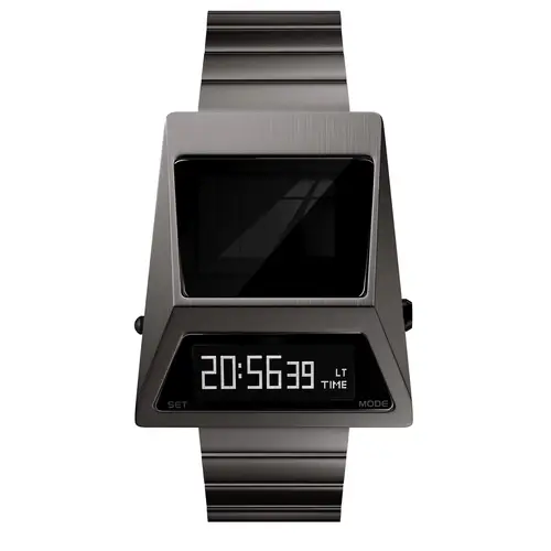 BENLYDESIGN S3000 reloj Digital de Metal Cyber Punk asistido por energía Solar estilo Retro para hombre reloj electrónico con pantalla LED para regalo de hombre