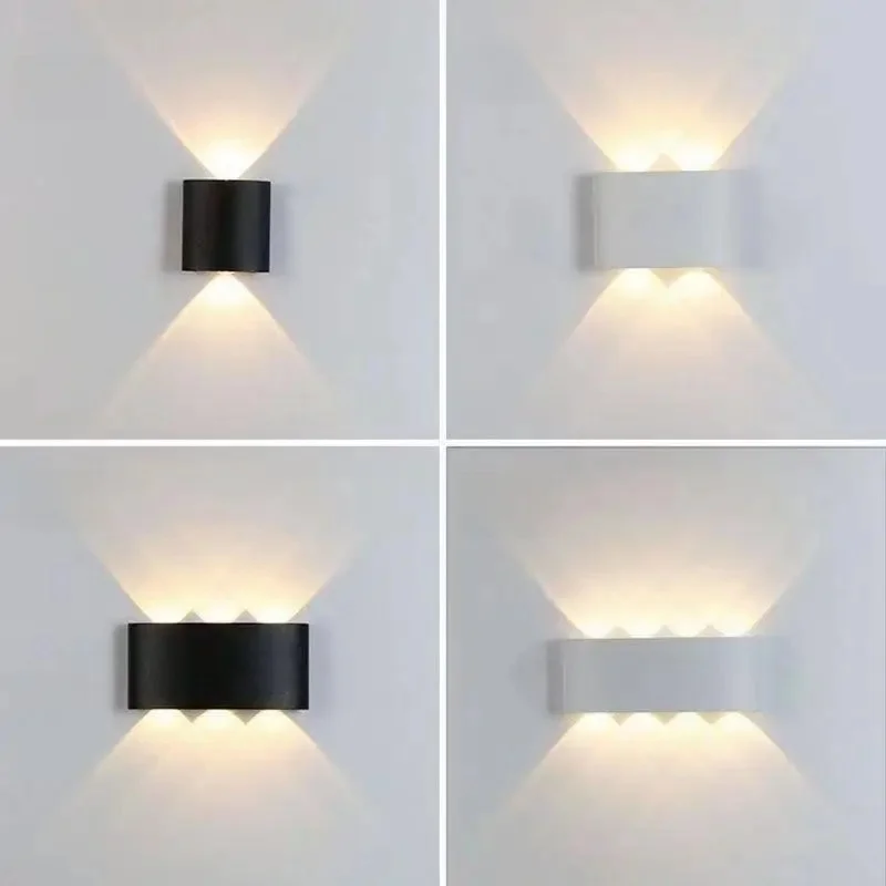 LED Wandlamp Led Aluminium Outdoor Indoor Ip65 Up Down Wit Zwart Modern Voor Thuis Trappen Slaapkamer Bed Badkamer Licht - afbeelding 2
