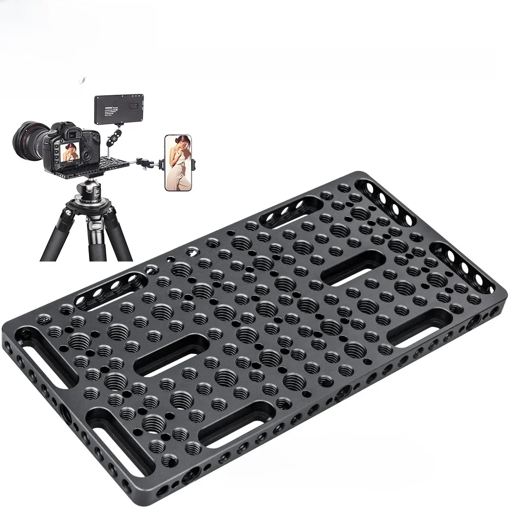 INNOREL CP10 Wielofunkcyjna fotograficzna płytka do sera DIY z gwintami 1/4" i 3/8", wbudowane otwory lokalizacyjne ARRI do statywu — 2